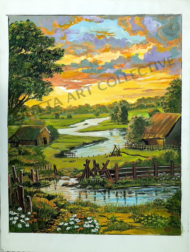 Evening Twilight fine art paper print – twilight landscape artwork by Ratna Dutta