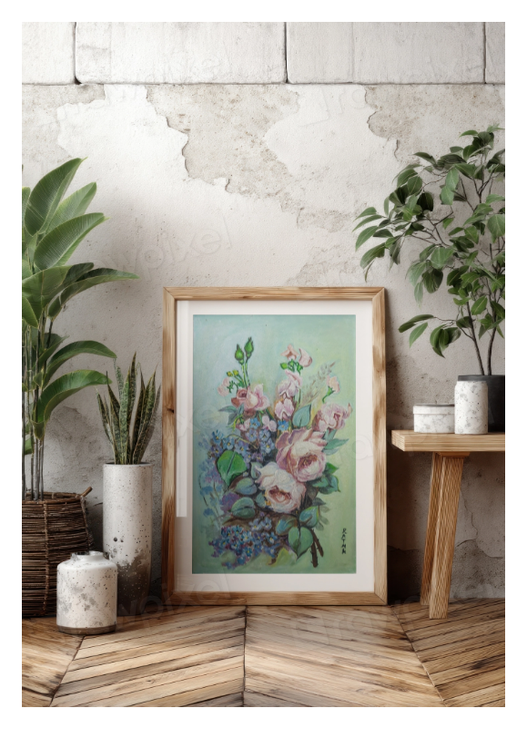 Floral Arrangement — Framed Fine Art Paper Print