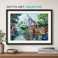 Temple By The Lake — Framed Fine Art Paper Print